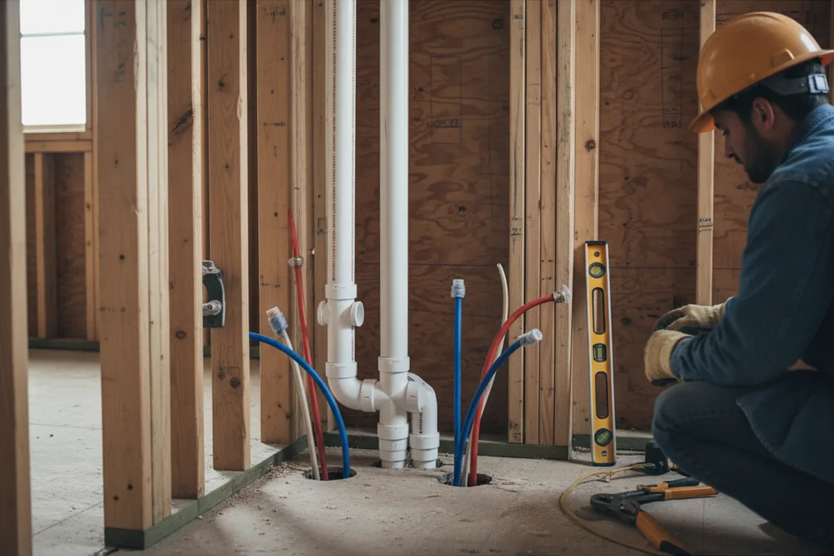 Drain and supply rough-in during Drain Cleaning in Pawnee